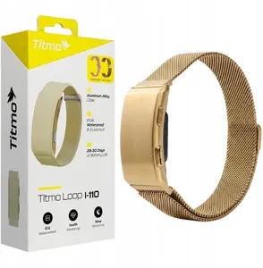 GepardWatches Titmo Loop I-110 Smartband with Bluetooth, EKG, HRV, Heart Rate, Blood Pressure, SpO2 Monitoring and IP68 Rating, Gold