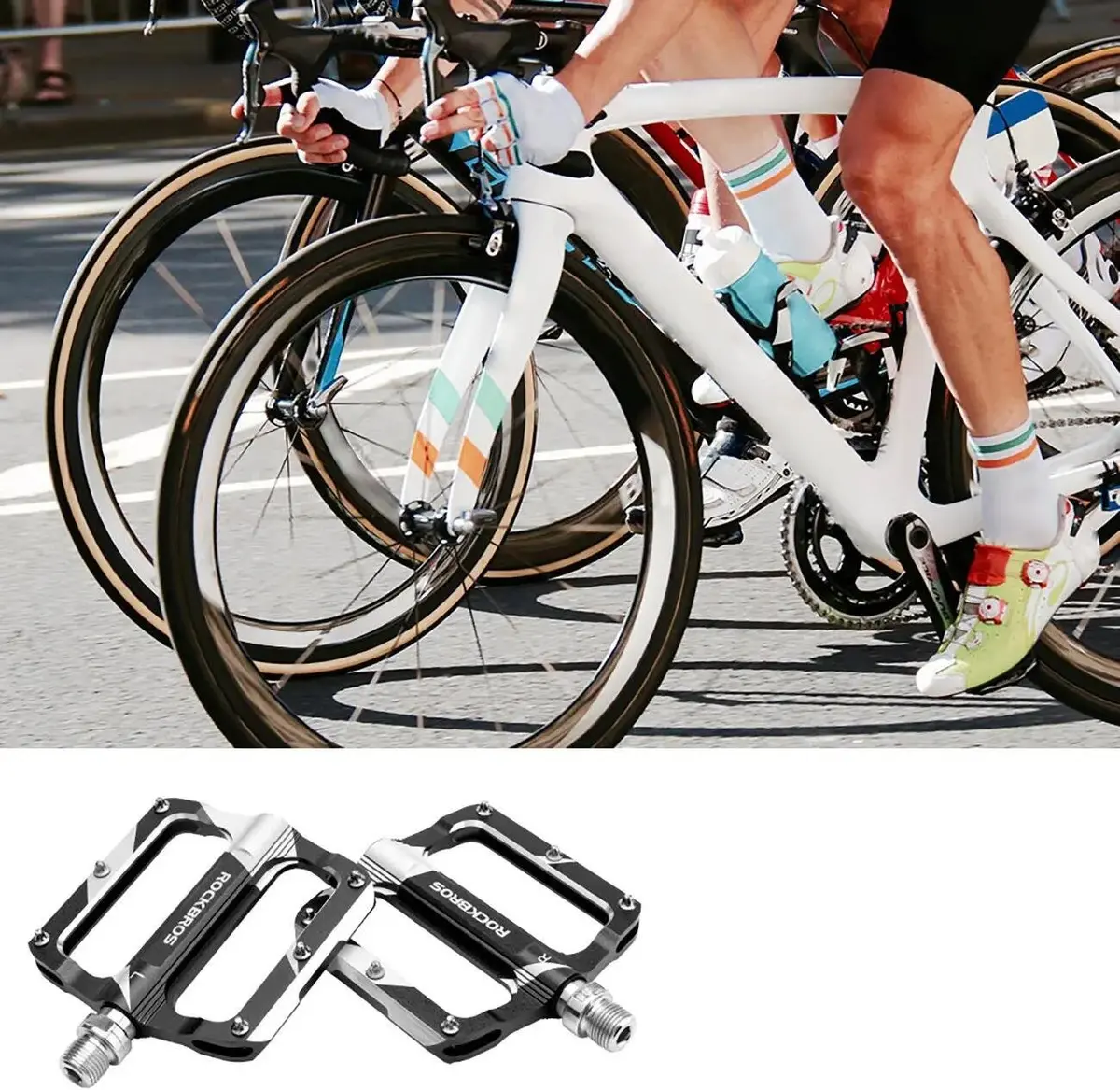 Rockbros K306-BK alumīnija MTB velosipēda pedāļi