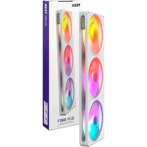 NZXT F360 RGB 360mm integrēts trīs ventilatoru bloks, balts