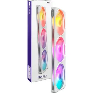 NZXT F420 RGB 420mm datora korpusa ventilators balts