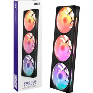 NZXT F360 RGB Reverse ventilators, 360 mm, melns