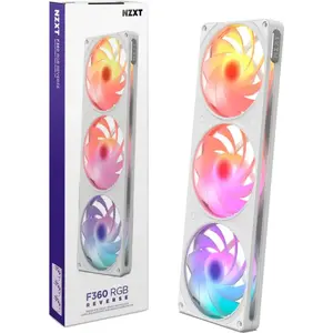 NZXT F360 RGB Reverse ventilators, 360 mm, balts