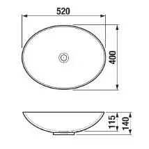 Jika Astra Oval Washbasin Bowl 520x395mm Photo 2