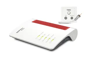 Box FRITZ! 6670 Cable Edition International bezvadu rūteris 2.5 Gigabit Ethernet Divkāršā frekvenču josla (2.4 GHz / 5 GHz) Sarkans, Balts