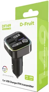 FM-трансмиттер D-Fruit DF149 с Bluetooth и тройным USB-зарядным устройством