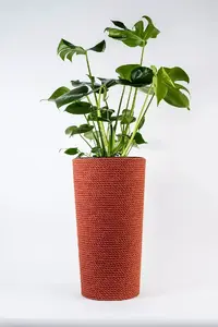 Adoni Jute Flower Pot with Insert, Red, 32x57 cm, Handcrafted