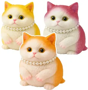 LEANToys Sensory Squeeze Toy Soft Kitten with Beads 15cm