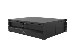 Lanberg 19 collu 3U rack skapja atvilktne AK-2003-B ar 4 punktu stiprinājumu un līdz 90 kg kravnesību melna