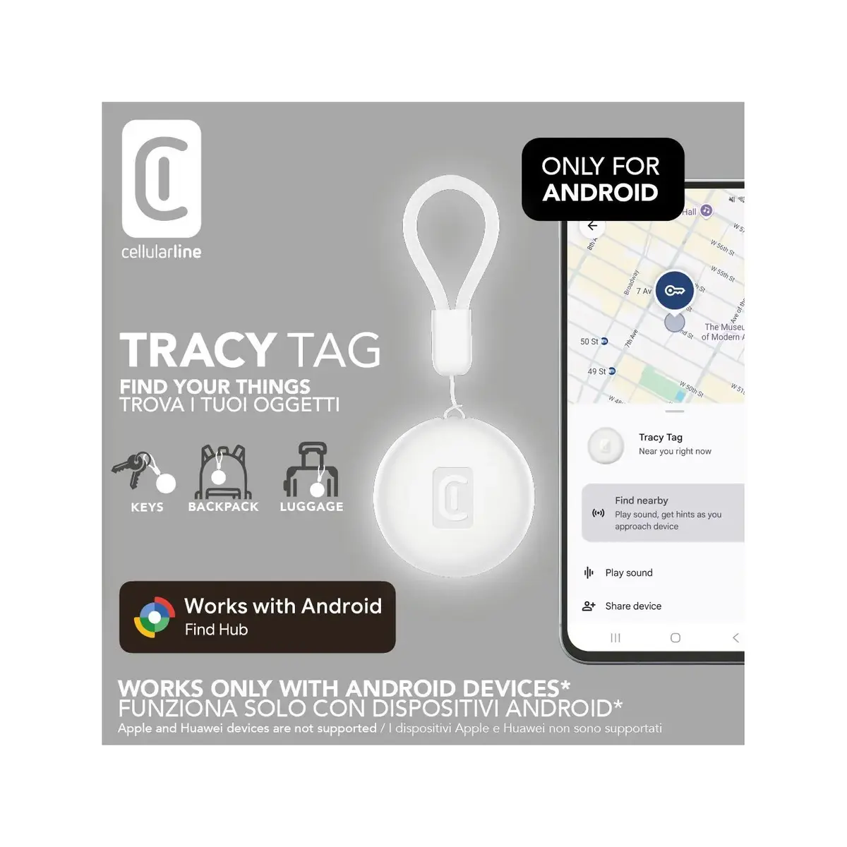 Bluetooth-трекер Cellularline TRACY TAG для Android Photo 2