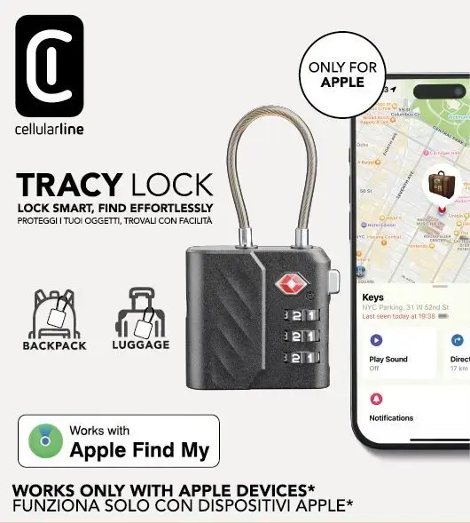 Умный замок Cellularline TRACY LOCK для Apple Find My Photo 2