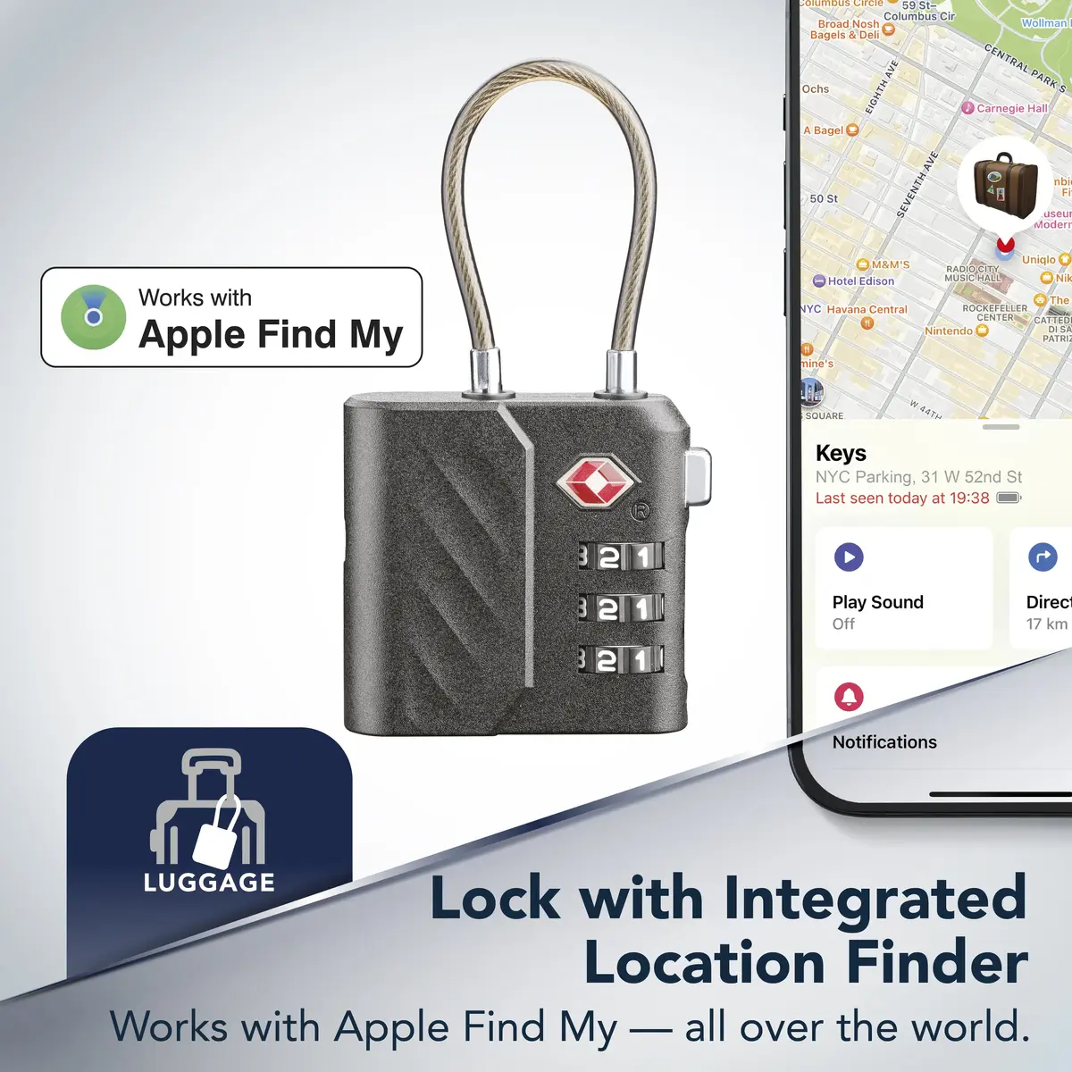 Умный замок Cellularline TRACY LOCK для Apple Find My Photo 7