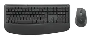 Logitech Signature Comfort Plus Combo MK880 for Business tastatūra Pele iekļauta Birojs RF bezvadu sakari + Bluetooth QWERTY Dāņu, Norvēģu, Zviedru, Somu Grafīts