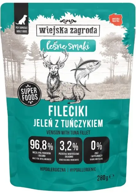 Wiejska Zagroda mitrā suņu barība filejas