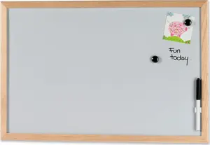 NAGA Whiteboard 60 x 40 cm magnetisk med træramme inkl. 1 marker og 2 magneter Hvid 60x1,5x40mm (1stk)