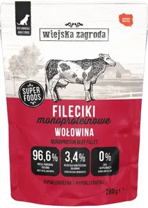 Wiejska Zagroda Wet Dog Food Beef Fillets Monoprotein for Adult Dogs 280g