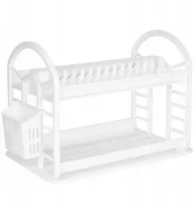 Dunya 58775 Two-Tier Dish Drying Rack White