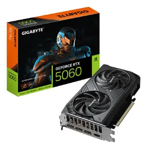GIGABYTE GeForce RTX 5060 WINDFORCE MAX OC V2 8G Graphics Card, 8GB GDDR7, 128-bit, PCI-E 5.0, 2512MHz, 3xDP, 1xHDMI
