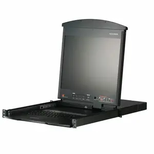 Przełącznik Aten Przełącznik KVM Over IP ATEN KL1508AiN, 8 portów, 48 cm LCD, VGA, PS/2-USB, US-Layout