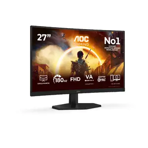 AOC C27G42FE Gaming Monitor 27 Inch Full HD 1920 x 1080 180Hz VA LCD Display HDMI DisplayPort VESA Black and Red