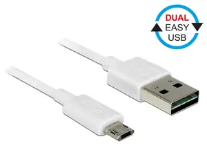 DeLOCK 84805 USB kabelis USB 2.0 0,2 m USB A Micro-USB B 0,48 Gbit/s Balts