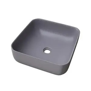WASHBASIN CATANIA 385X385X140 MATT GREY
