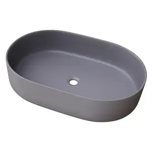 WASHBASIN TRAPANI 600X380X125 MATT GREY