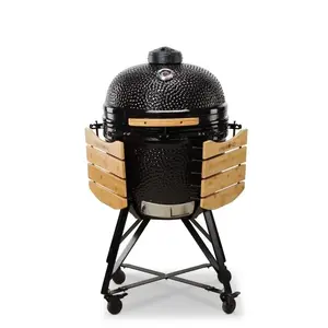Kamado Bono Grande Ceramic Grill 23″ Kamado barbecue/grill Cart Charcoal (fuel) Black