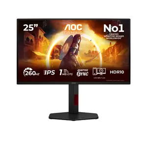 Компьютерный монитор AOC 25G4ZR 24.5 Дюйма 1920 x 1080 Пикселей Fast IPS ЖК Черный Красный