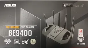 SALE OUT. Asus TUF-BE9400 Tri-Band WiFi 7 Gaming Router, EU+UK | SALE OUT. TUF-BE9400 Tri-Band WiFi 7 Gaming Router, EU+UK | 802.11ax | 688/2885/5764 Mbit/s | Ethernet LAN (RJ-45) ports 3 | Mesh Support Yes | MU-MiMO Yes | 4G/5G | 36 month(s) | DAMAGED PACKAGING