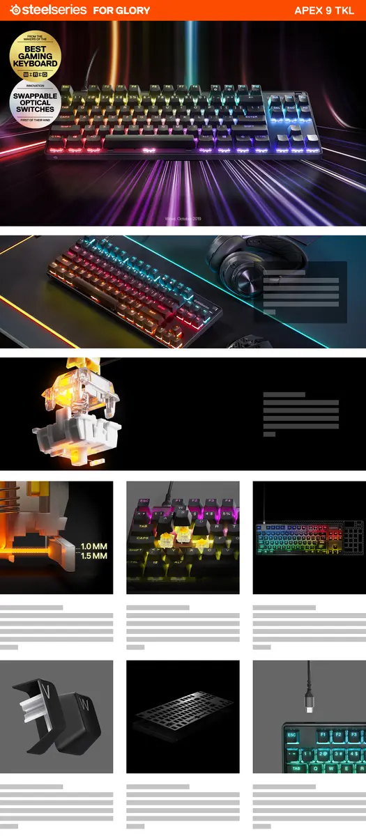 Steelseries Apex 9 TKL Gaming Keyboard Photo 2