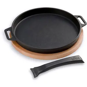 Witt 48651024 Cast Iron Pizza Pan, Black