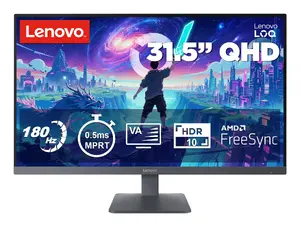 Lenovo LOQ 32Q-10 Spēļu monitors 31.5" QHD 2560 x 1440 VA 180Hz 0.5ms HDMI DisplayPort Pelēks