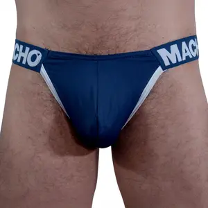 Мужские плавки-слипы Macho MCH011 Side темно-синего цвета XL