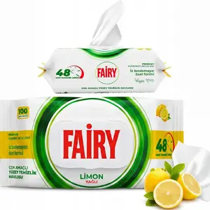 Универсальные антибактериальные чистящие салфетки Fairy Lemon 100 шт.