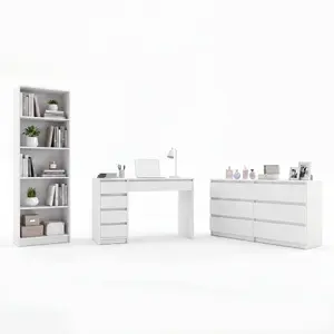 Комплект мебели Meblar: письменный стол Arto, комод Malwa M6 и стеллаж R60, белый