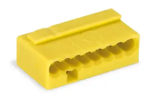 Wago 243-508 mikro savienotājs, 8 vadu, 6 A, 100 V, dzeltens
