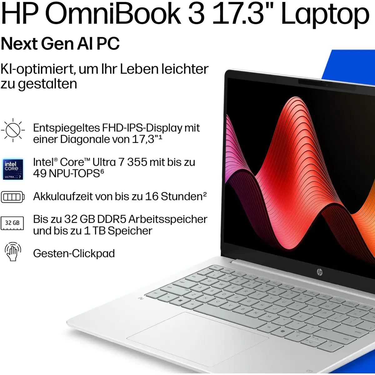 HP OmniBook 3 17-dg0053ngx Laptop | Intel Core Ultra 5 Photo 6