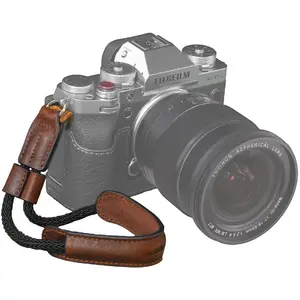 SmallRig 3926 Universal Vintage Wrist Strap for Digital Cameras, Leather and Microfibre, Black and Brown