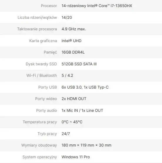 AVTEK OPS Computer i7-13650HX 16GB 512GB Windows 11 Pro Photo 6