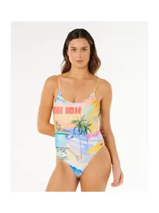 Kostium damski RIP CURL Hotel Malibu Cheeky One Piece multikolor - L
