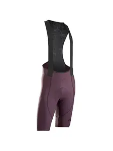 Spodenki rowerowe NORTHWAVE Fast Bibshort bordowe - L
