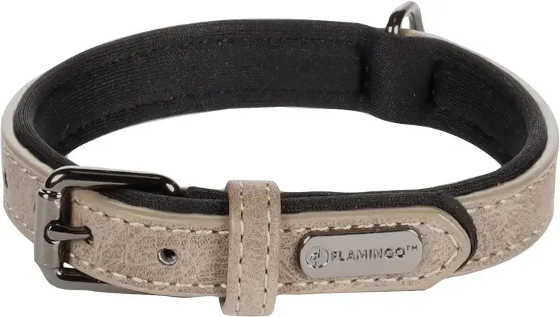 Flamingo DELU Taupe Dog Collar 31-39cm Photo 2