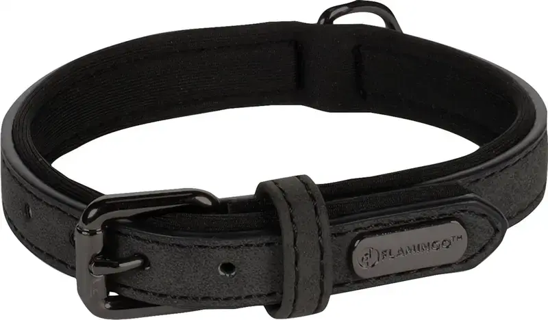 Flamingo Delu Black Dog Collar 38-48 cm Photo 2
