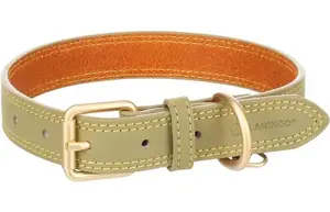 Flamingo Virginia Dog Collar, Green, 310-390mm x 20mm