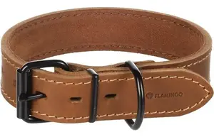 Flamingo Montana Dog Collar, Brown, 450-550mm x 40mm