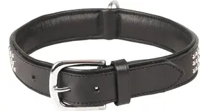 Flamingo Sedona Dog Collar, Black, 310-350mm x 33mm