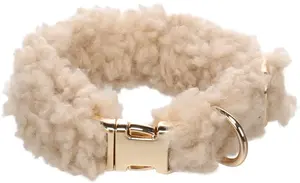 Flamingo Pookie Dog Collar, Sand, Adjustable 23-35cm, 1.5cm Width