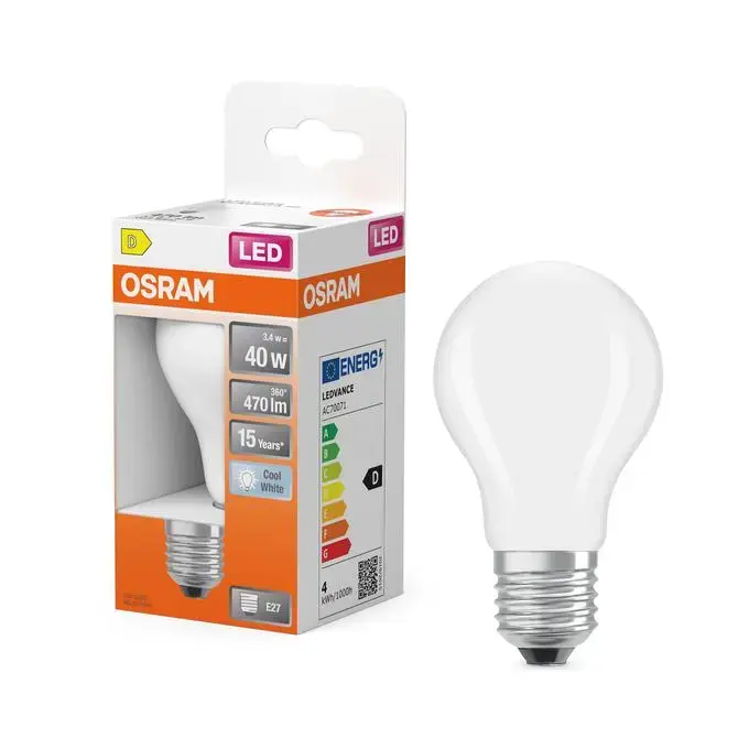 Светодиодная лампа Osram LEDSCL A60 3.4Вт E27 4000K Photo 3