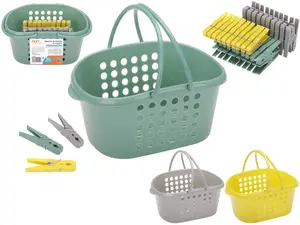 Simple Solution PRIMAVERA veļas knaģu komplekts ar grozu, 50 gabali