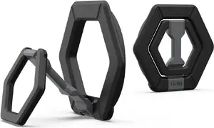 UAG Urban Armor Gear Magnetic Ring Stand - Halterung/Haltering mit Standfunktion - für MagSafe und UAG Cases mit eingebautem Magnet - schwarz/silber - 96444911V4034 (96444911V4034)